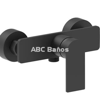 Grifo de ducha ALPHA negro completo (con soporte, mango y flexo) - Imagen 1